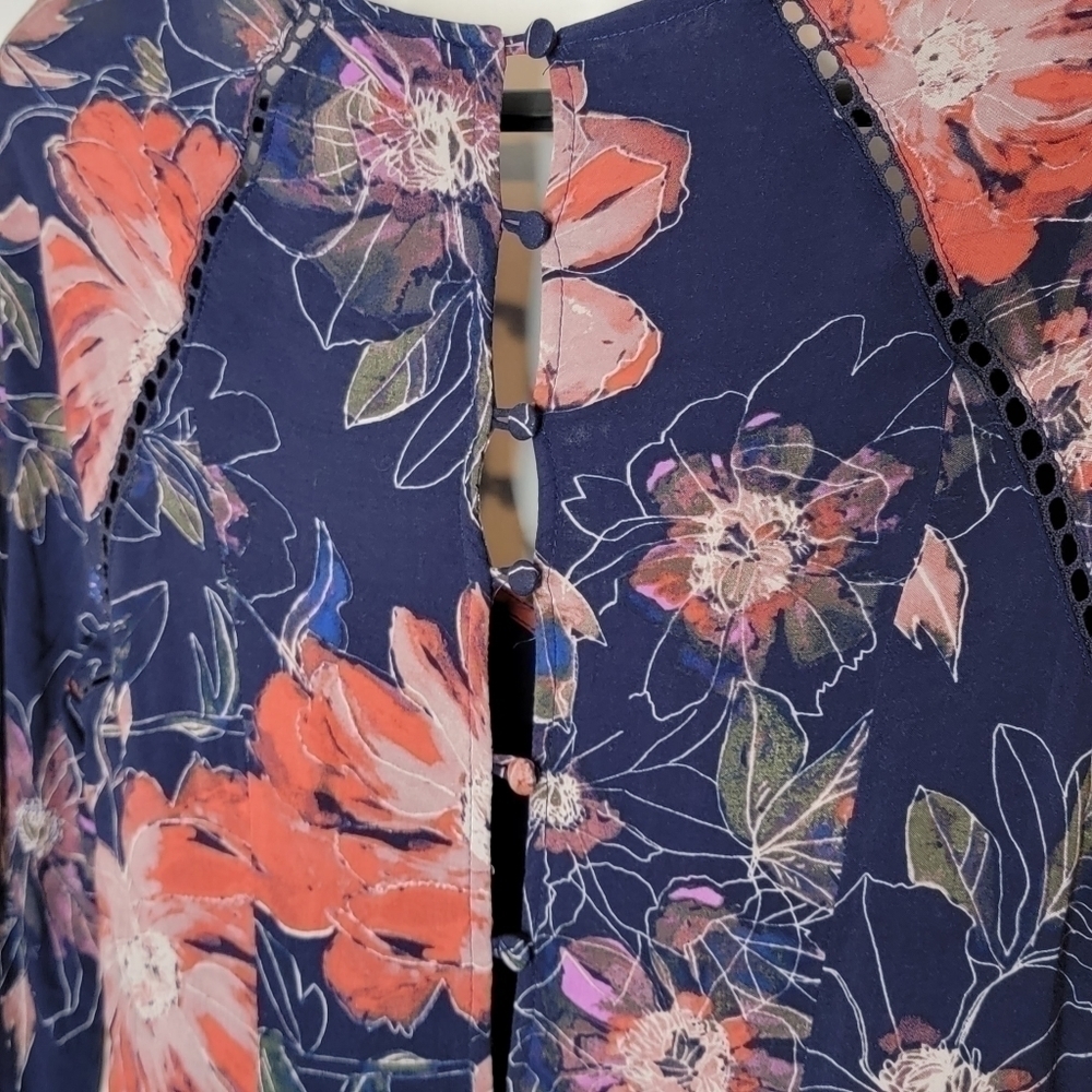 Free People Eyes on You Printed Mini Dress in Navy Combo - Picture 11 of 15